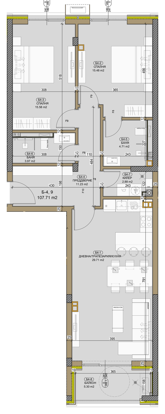 Project Arsenia Residential Building, Sofia - PLAN B-4