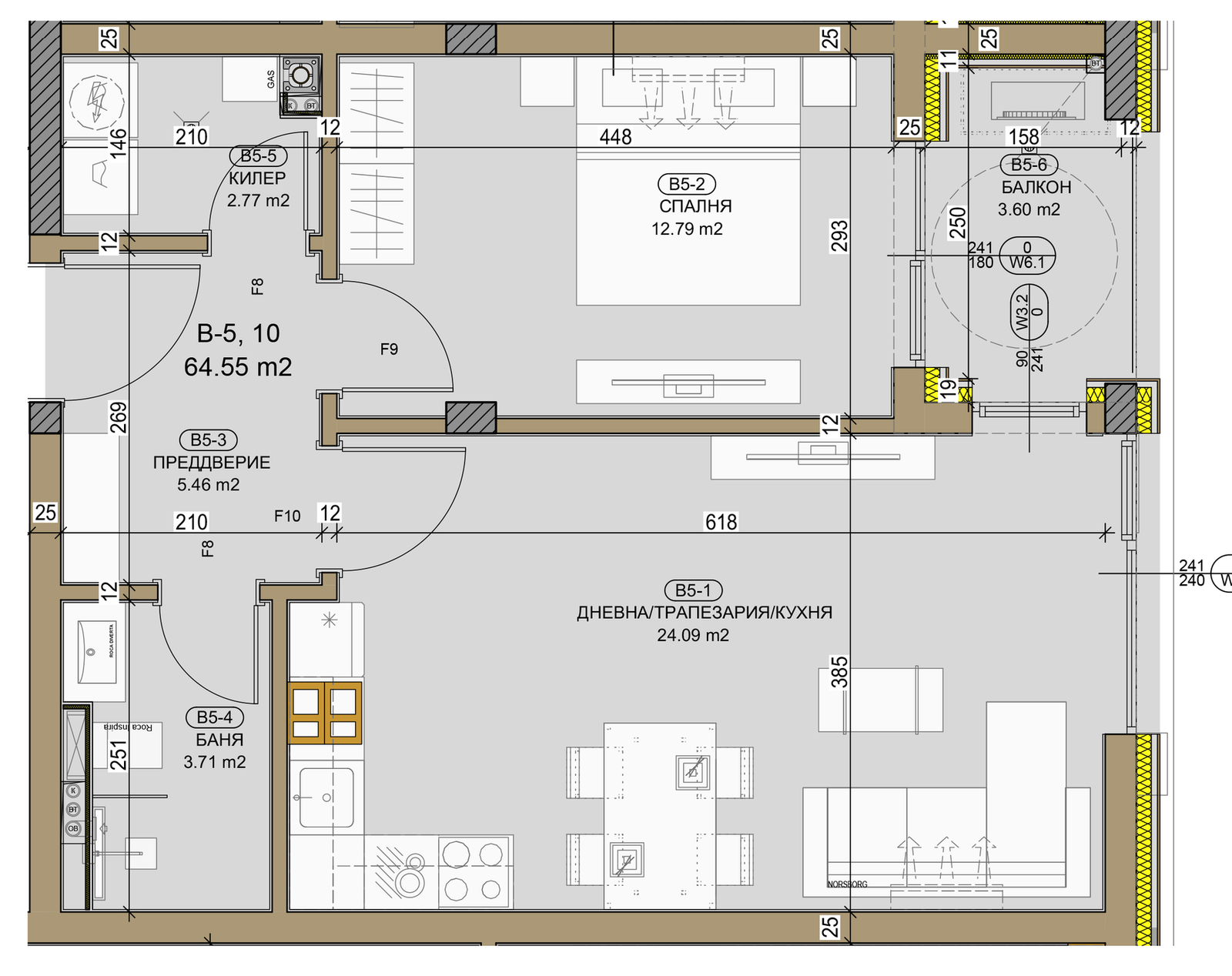 Project Arsenia Residential Building, Sofia - PLAN V-5